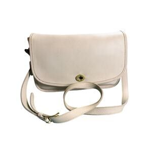 Vintage Coach City Bag 9790 Bone Leather Crossbody USA has Hangtag Flaw